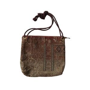 Handmade Shades of Brown Embroidered Tapestry Patterned Shoulder Crossbody Bag